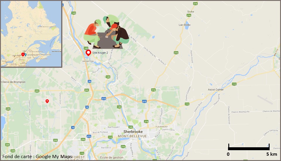 Carte du site de fouille Kruger 2